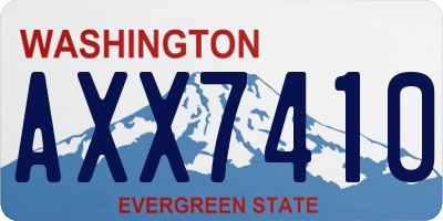 WA license plate AXX7410