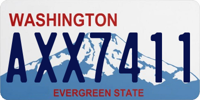 WA license plate AXX7411