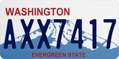 WA license plate AXX7417