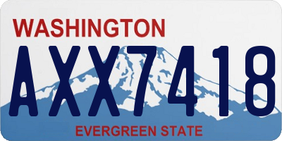WA license plate AXX7418
