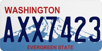 WA license plate AXX7423