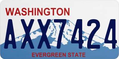 WA license plate AXX7424