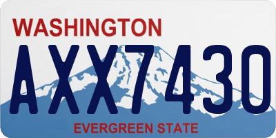 WA license plate AXX7430