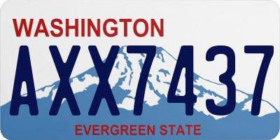 WA license plate AXX7437