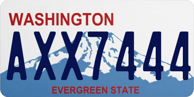 WA license plate AXX7444
