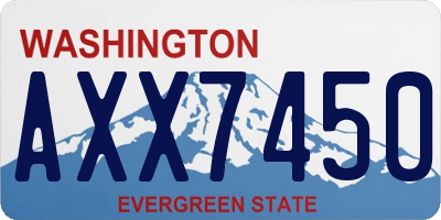 WA license plate AXX7450
