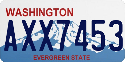 WA license plate AXX7453