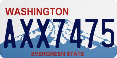 WA license plate AXX7475