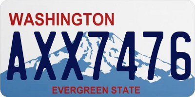 WA license plate AXX7476