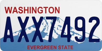 WA license plate AXX7492