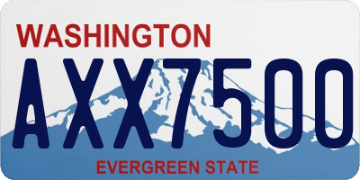 WA license plate AXX7500