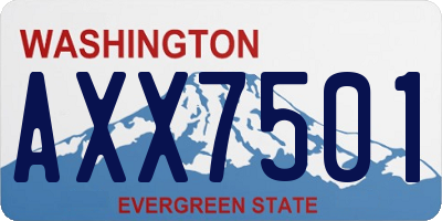 WA license plate AXX7501
