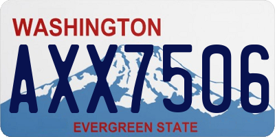 WA license plate AXX7506
