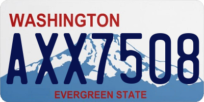 WA license plate AXX7508