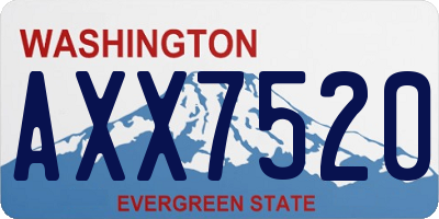 WA license plate AXX7520