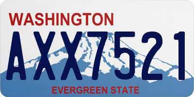 WA license plate AXX7521