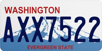 WA license plate AXX7522