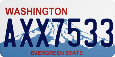 WA license plate AXX7533