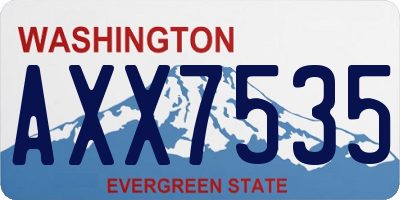 WA license plate AXX7535