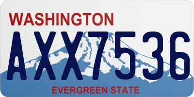WA license plate AXX7536