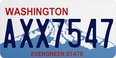 WA license plate AXX7547