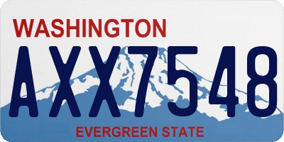 WA license plate AXX7548