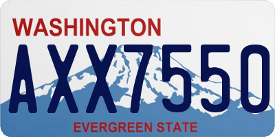 WA license plate AXX7550