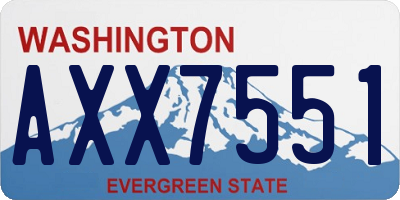 WA license plate AXX7551