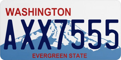 WA license plate AXX7555