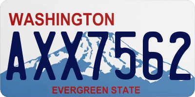 WA license plate AXX7562