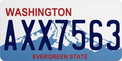WA license plate AXX7563