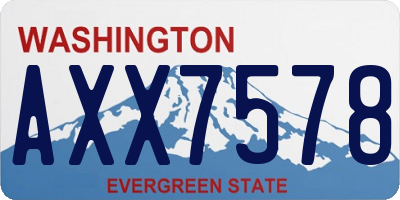 WA license plate AXX7578