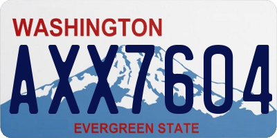 WA license plate AXX7604