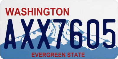 WA license plate AXX7605