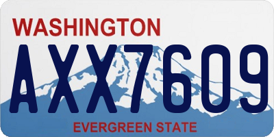 WA license plate AXX7609