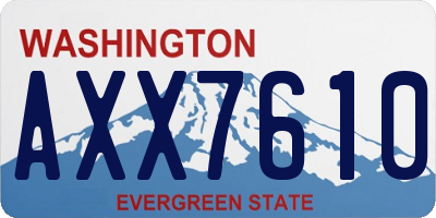 WA license plate AXX7610