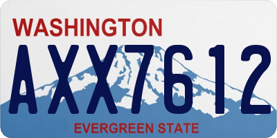 WA license plate AXX7612