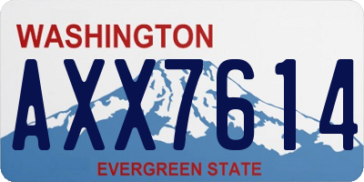 WA license plate AXX7614