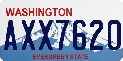 WA license plate AXX7620