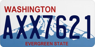 WA license plate AXX7621