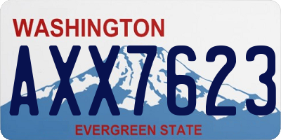 WA license plate AXX7623