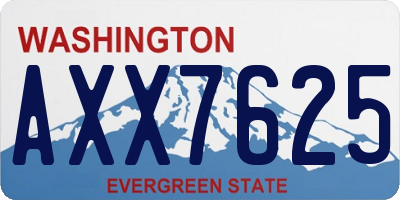 WA license plate AXX7625