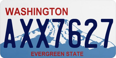WA license plate AXX7627