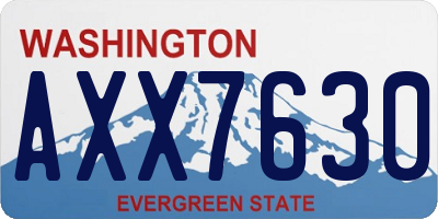 WA license plate AXX7630