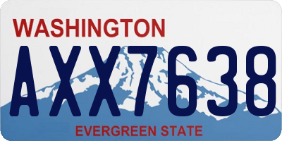 WA license plate AXX7638