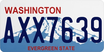 WA license plate AXX7639