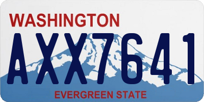 WA license plate AXX7641