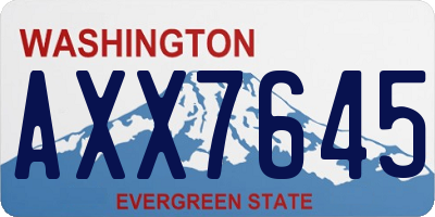 WA license plate AXX7645