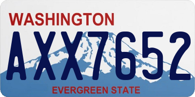 WA license plate AXX7652