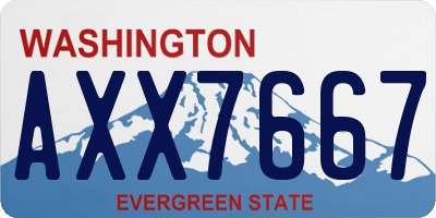 WA license plate AXX7667